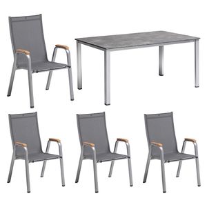 Kettler Cirrus Gartenmöbel-Set 5-tlg. + Tisch 160x90cm