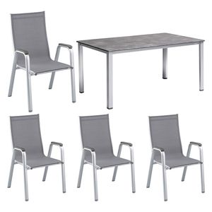 Kettler Cirrus Gartenmöbel-Set 5-tlg.+ Tisch 160x90cm