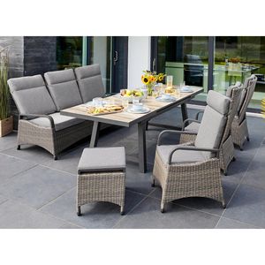 LC Garden Komido Gartenmöbel-Set 6-tlg. Tisch 200/260x100cm