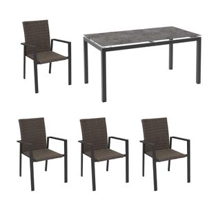 LC Garden Komido Gartenmöbelset 5-tlg. mit Tisch 160x90cm