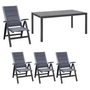 OUTLIV. London Gartenmöbelset 5-tlg. Tisch 160x90cm