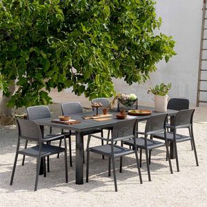 Nardi Bora Gartenmöbel-Set 9-tlg. Tisch 160/220x100cm