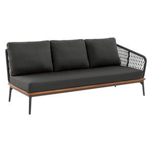 Niehoff Freeport Endmodul rechts Aluminium/Teak/Rope