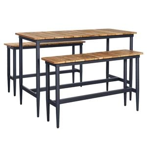 OUTLIV. Clark Gartenbar-Set 3-tlg. Tisch 170x75cm Aluminium/Teak recycelt