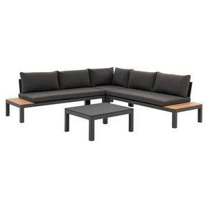 OUTLIV. Freddo Ecklounge 4-teilig Aluminium/Polster/Teak