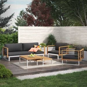 OUTLIV. Hawaii Lounge-Gruppe 4-tlg. Edelstahl/Teak/Polster