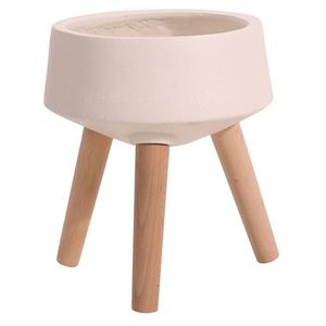 OUTLIV. Pflanzkübel Ø25,5x34cm Magnesia mit Holzfüßen