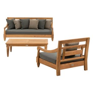 OUTLIV. Mojo Loungeset 3-tlg. Teakholz/Sunproof