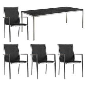Zebra One Gartenmöbelset 5-tlg. mit Tisch 140x80 cm