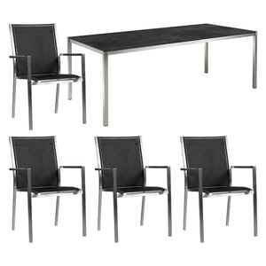 Zebra One Gartenmöbelset 5-tlg. mit Tisch 160x100 cm