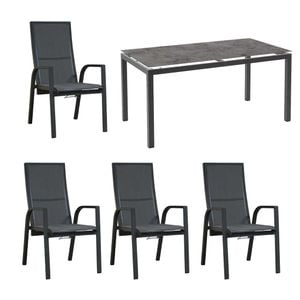 Ploß Tuvalu Gartenmöbelset 5-tlg. mit Tisch 160x90cm