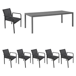 OUTLIV. Santa Monica Gartenmöbelset 7-tlg. Gartentisch 220x100 cm