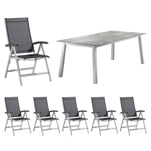 Sieger Bodega Gartenmöbelset 7-tlg. mit Tisch 220x100 cm