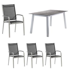 Sieger Meran Gartenmöbelset 5-tlg. mit Tisch 160x90cm