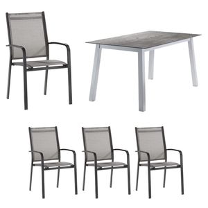 Sieger Meran Gartenmöbelset 5-tlg. mit Tisch 160x90cm