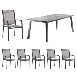 Sieger Meran Gartenmöbelset 7-tlg. mit Tisch 220x100cm