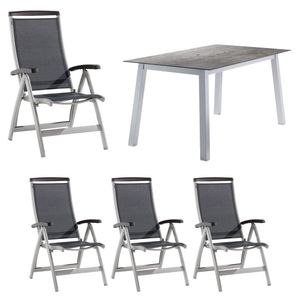 Sieger Royal Gartenmöbelset 5-tlg. mit Tisch 160x90cm