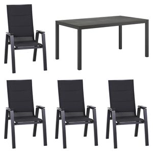 Siena Garden Milano Gartenmöbelset 5-tlg. mit Tisch 160x90 cm