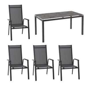 Siena Garden Solana Gartenmöbelset 5-tlg. mit Tisch 160x90cm