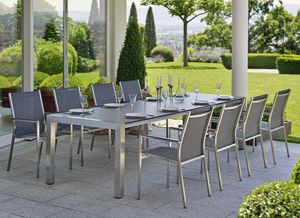 Stern Cardiff Gartenmöbel-Set 9-tlg. Tisch 214/294x100cm