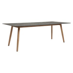 Stern Interno Gartentisch 220x100cm Teak Rundrohr/Silverstar 2.0