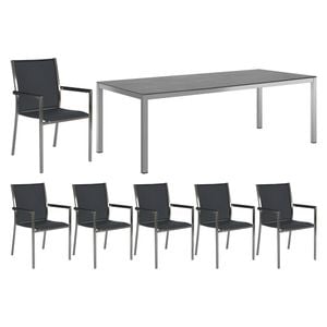Stern Polaris Gartenmöbelset 7-tlg. mit Tisch 220x100 cm