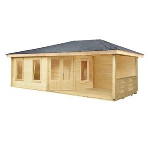 Wolff Finnhaus Anna 40-A/1 Gartenhaus 703x299cm+Terrasse 250cm