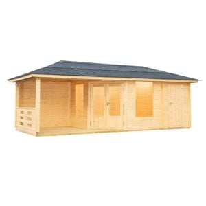 Wolff Finnhaus Anna 40-A/2 Gartenhaus 703x299cm+Terrasse 250cm