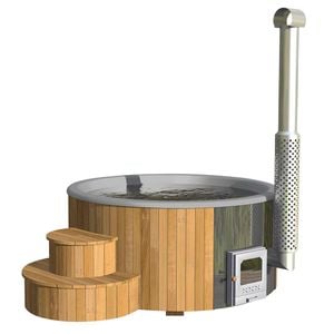 Wolff Finnhaus Badebottich Hot Tub mit Thermodeckel+Ofen Ø200cm