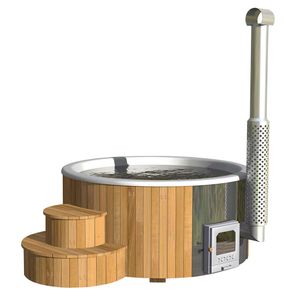 Wolff Finnhaus Badebottich Hot Tub mit Thermodeckel+Ofen Ø200cm
