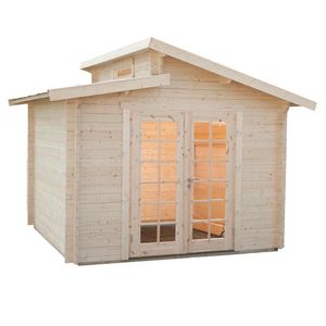 Wolff Finnhaus Bornholm 40-A Typ 3 Gartenhaus 290x240cm mit Vollglas-Tür