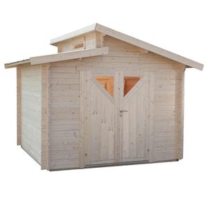 Wolff Finnhaus Bornholm 40-A Typ 4 Gartenhaus 290x240cm mit Dreieckglas-Tür