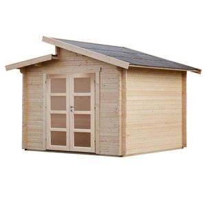 Wolff Finnhaus Bornholm 40-A Typ 5 Gartenhaus 290x240cm mit Milchglas-Tür