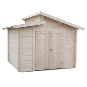 Wolff Finnhaus Bornholm 40-B Typ 1 Gartenhaus 320x320cm mit Vollholz-Tür