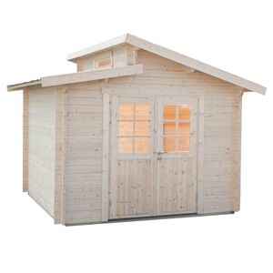 Wolff Finnhaus Bornholm 40-B Typ 2 Gartenhaus 320x320cm mit Halbglas-Tür