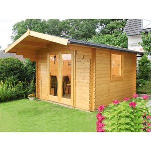 Wolff Finnhaus Breda Gartenhaus 300x300+voll verglaste Doppeltür