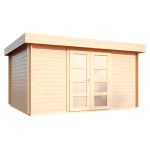 Wolff Finnhaus Metz B Gartenhaus 400x300cm Doppeltür mit Milchglas