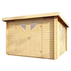 Wolff Finnhaus Pulti 34-B Typ 4 Gartenhaus 300x240+Dreieckglastür