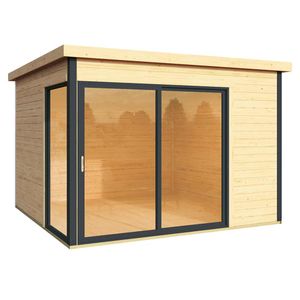 Wolff Finnhaus Studio 44-B Gartenhaus 320x320cm+Glas-Schiebetür