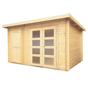 Wolff Finnhaus Toulouse Gartenhaus 380x250cm+Einzel-+Doppeltür