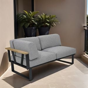 Zebra Belvedere Endmodul links Edelstahl/Tuvatextil