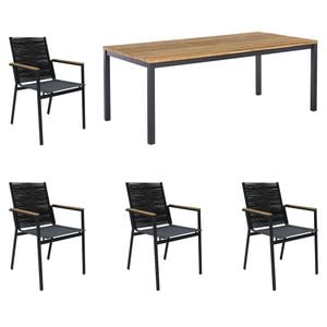 Zebra Ben Gartenmöbelset 5-tlg. mit Tisch 180x90 cm