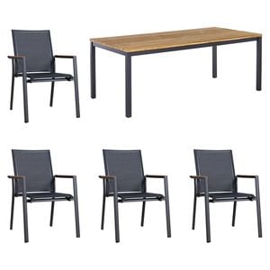 Zebra Fly Gartenmöbelset 5-tlg. mit Tisch 180x90 cm
