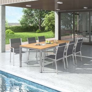 Zebra One Gartenmöbel-Set 7-tlg. Tisch 220x100cm