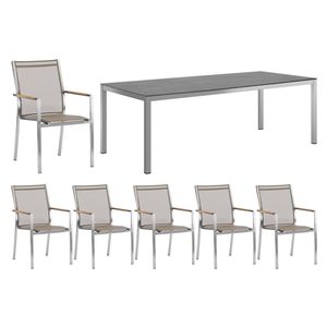 Zebra One Gartenmöbelset 7-tlg. mit Tisch 220x100 cm