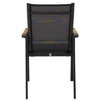 LC Garden Unicamo Stapelstuhl Aluminium/Textilene/Teak Anthrazit/Natur