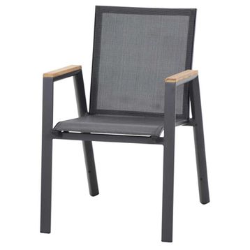 Siena Garden Savona Stapelsessel Aluminium/Ranotex Anthrazit/Schwarz