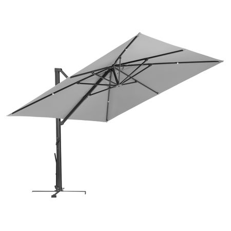Schneider Rhodos Smart Ampelschirm 300x300cm Silbergrau Garten und