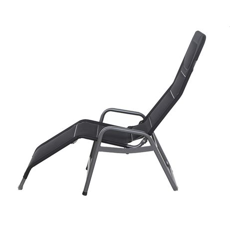 Siena Garden Fano Kippliege Stahl/Polyester Anthrazit/Schwarz Garten