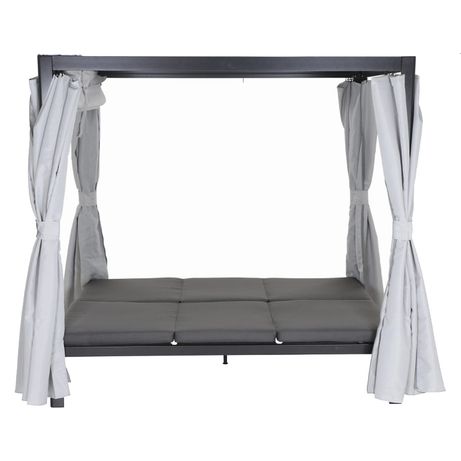 Siena Garden Waikiki Loungebett inkl. Dach Aluminium/Textil Anthrazit